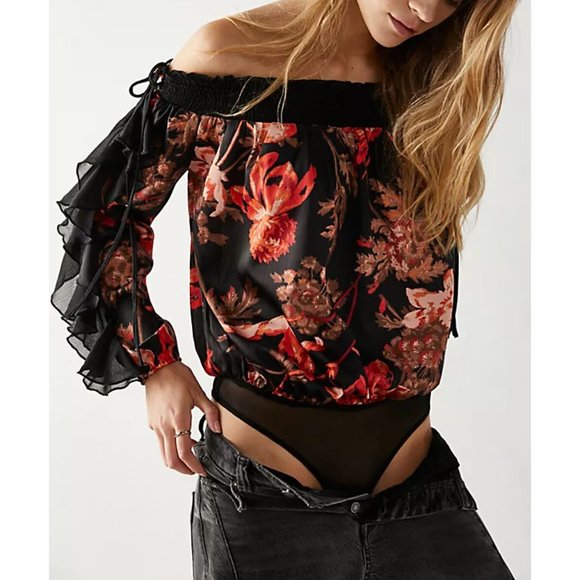 🎉LAST CHANCE🎉 FREE PEOPLE Born To Love Bodysuit / Midnight Combo - Picture 8 of 10
